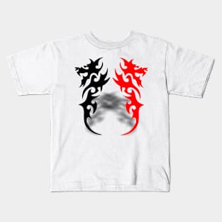 red and black tattoo art design Kids T-Shirt